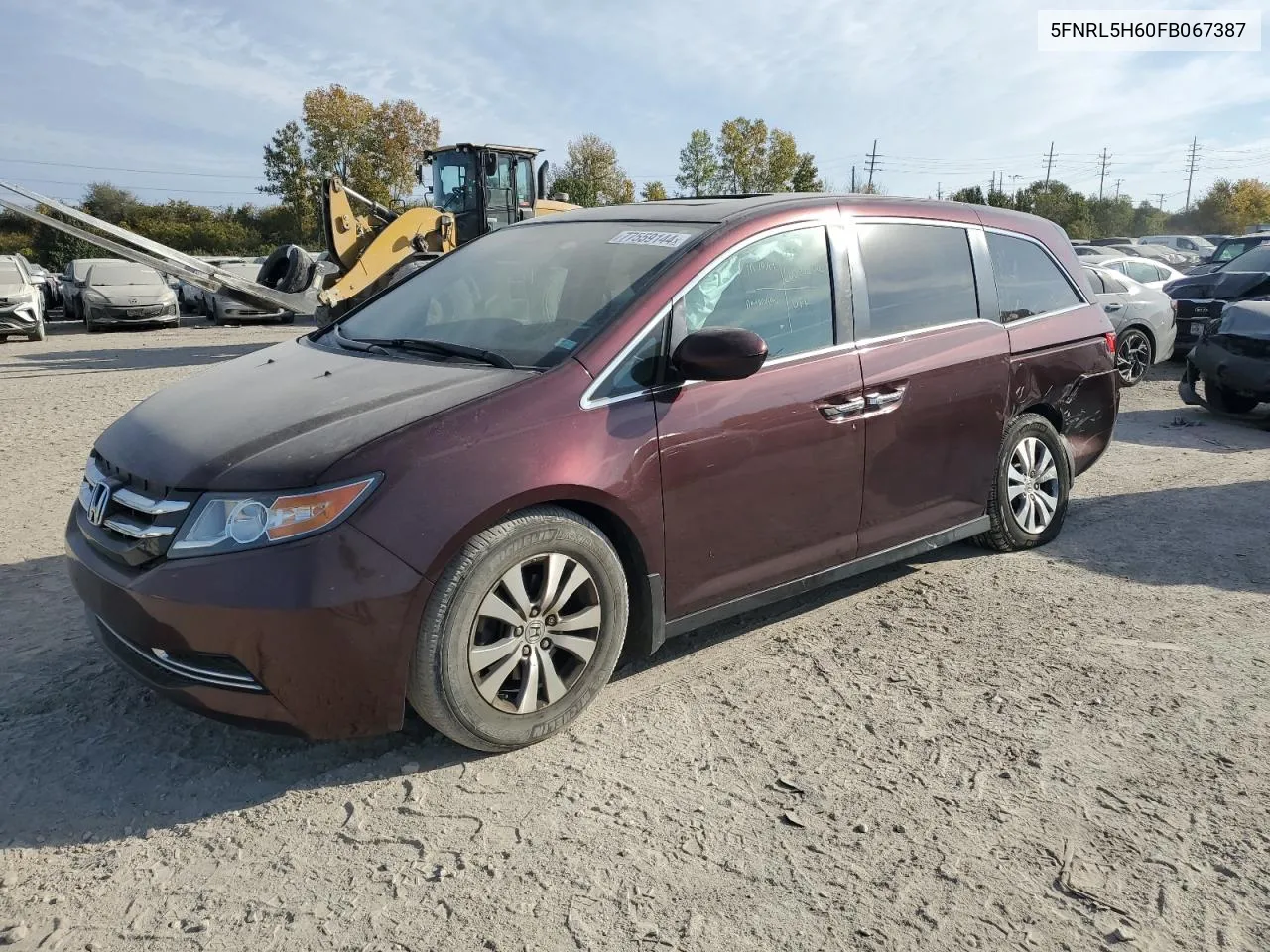 5FNRL5H60FB067387 2015 Honda Odyssey Exl