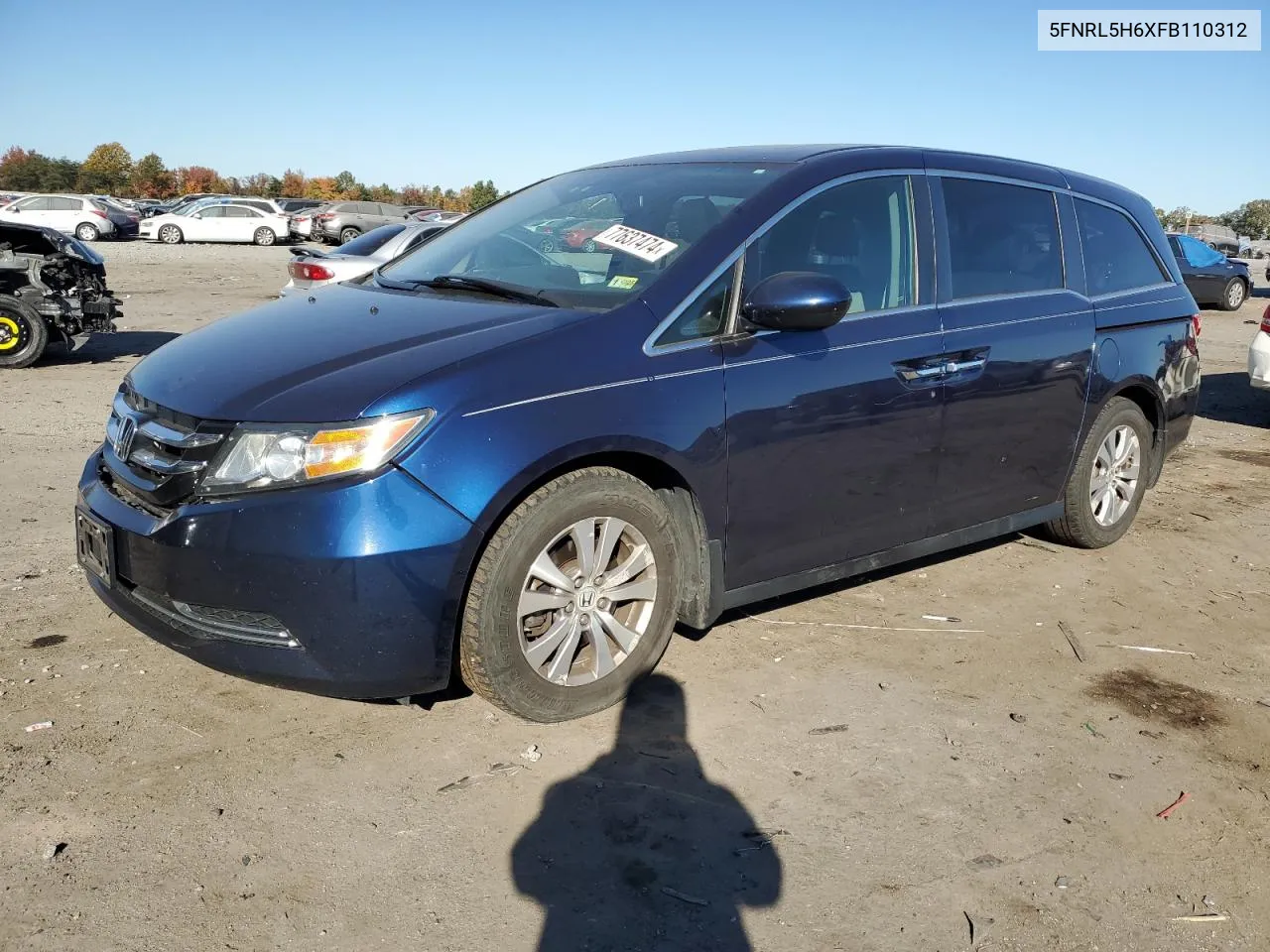 5FNRL5H6XFB110312 2015 Honda Odyssey Exl