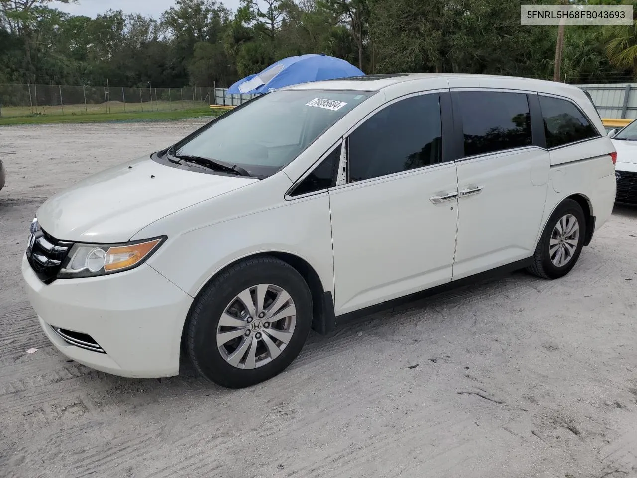 2015 Honda Odyssey Exl VIN: 5FNRL5H68FB043693 Lot: 78085684