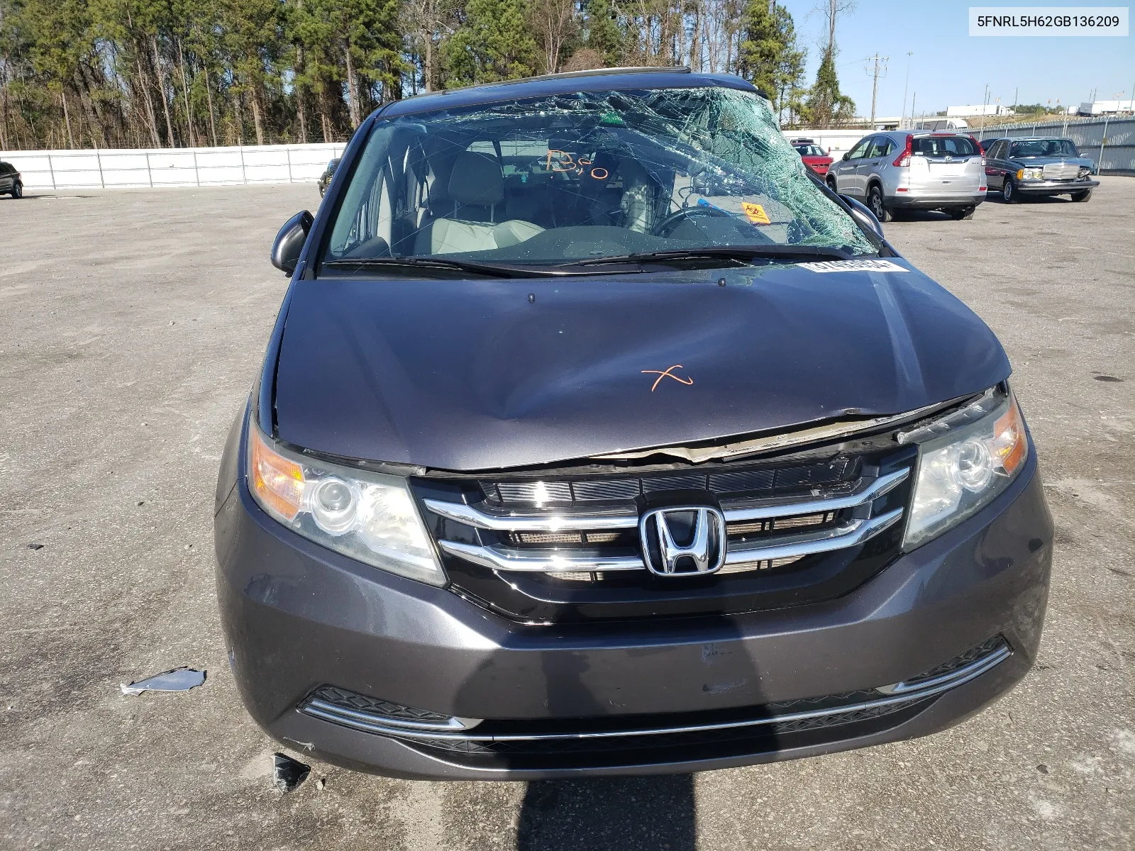 2016 Honda Odyssey Exl VIN: 5FNRL5H62GB136209 Lot: 44004214