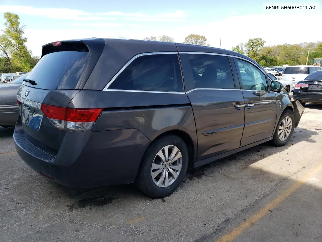 2016 Honda Odyssey Exl VIN: 5FNRL5H60GB011760 Lot: 52139634