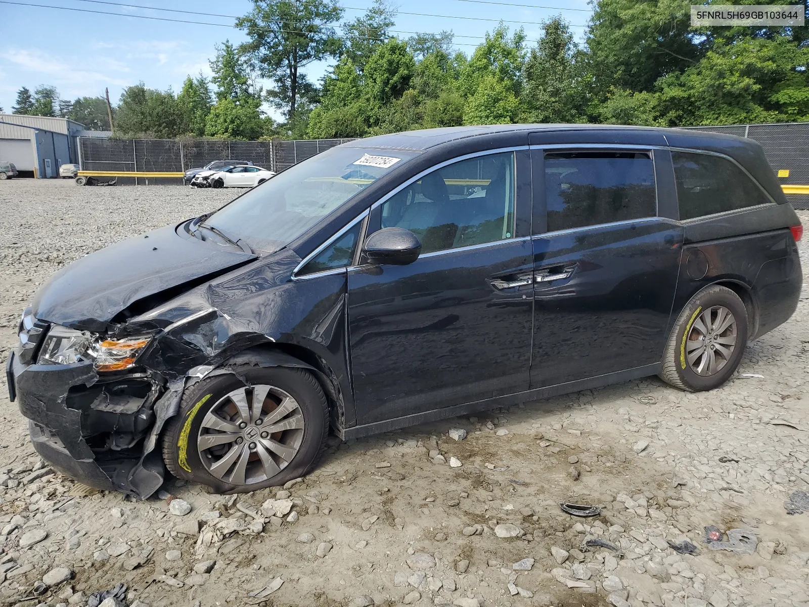 2016 Honda Odyssey Exl VIN: 5FNRL5H69GB103644 Lot: 59207254