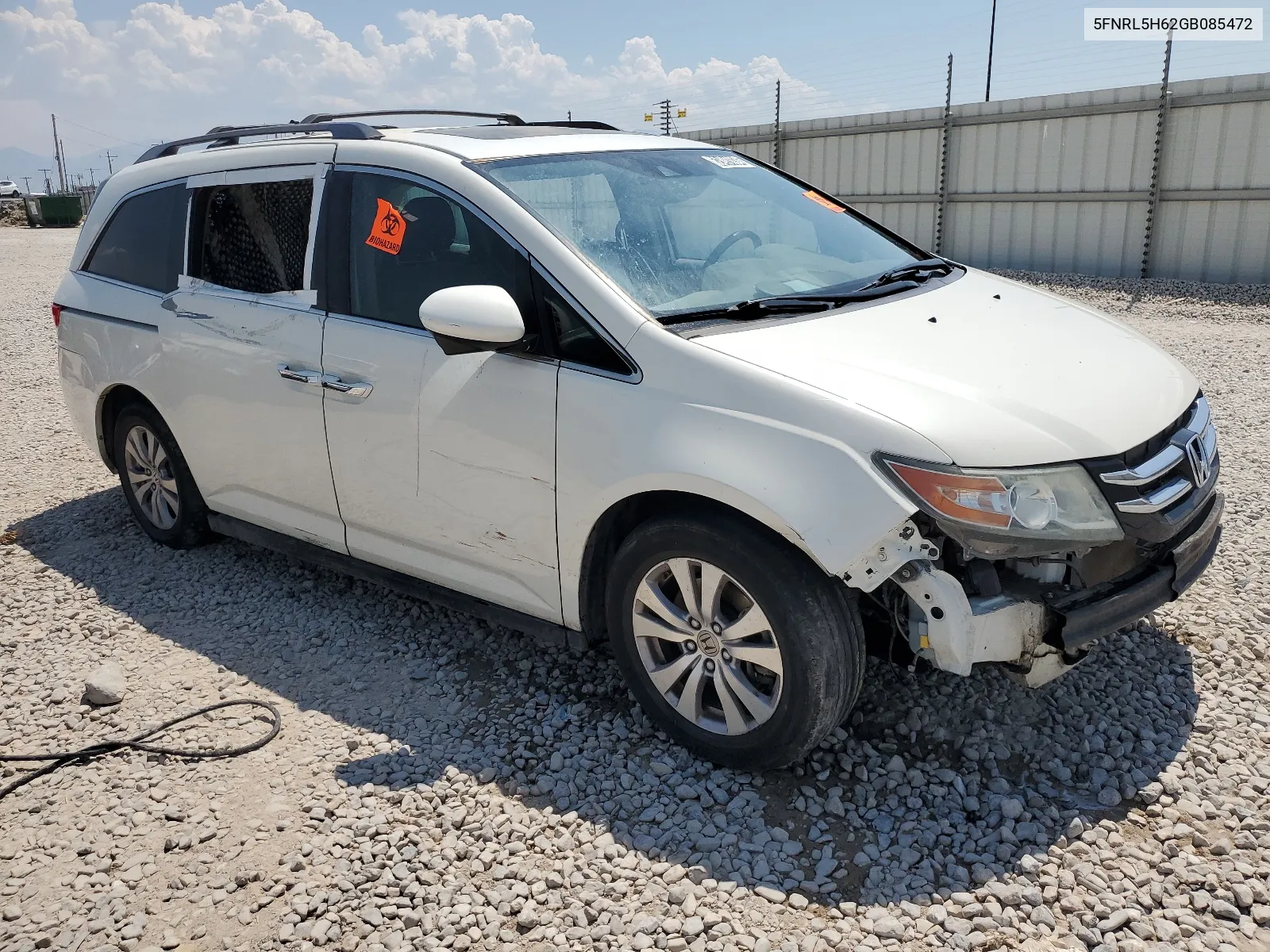 2016 Honda Odyssey Exl VIN: 5FNRL5H62GB085472 Lot: 62491634