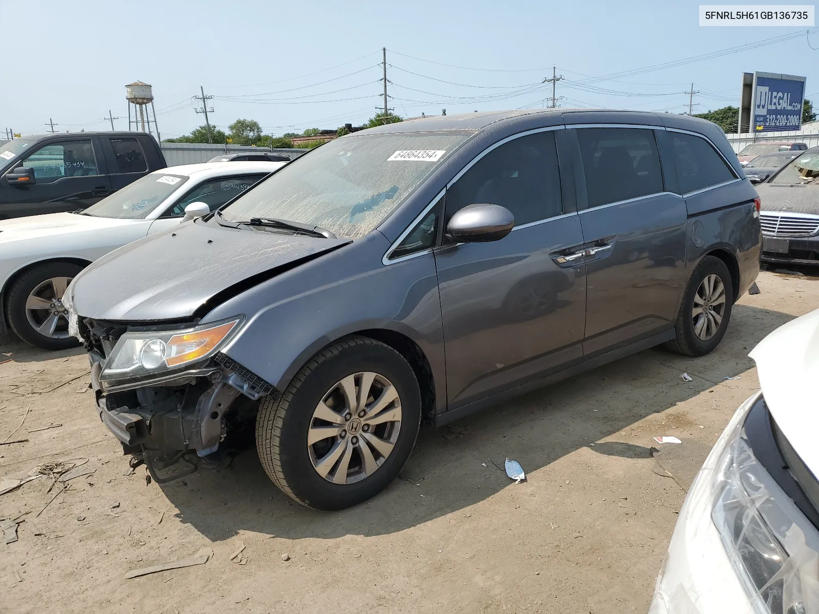 2016 Honda Odyssey Exl VIN: 5FNRL5H61GB136735 Lot: 64864354