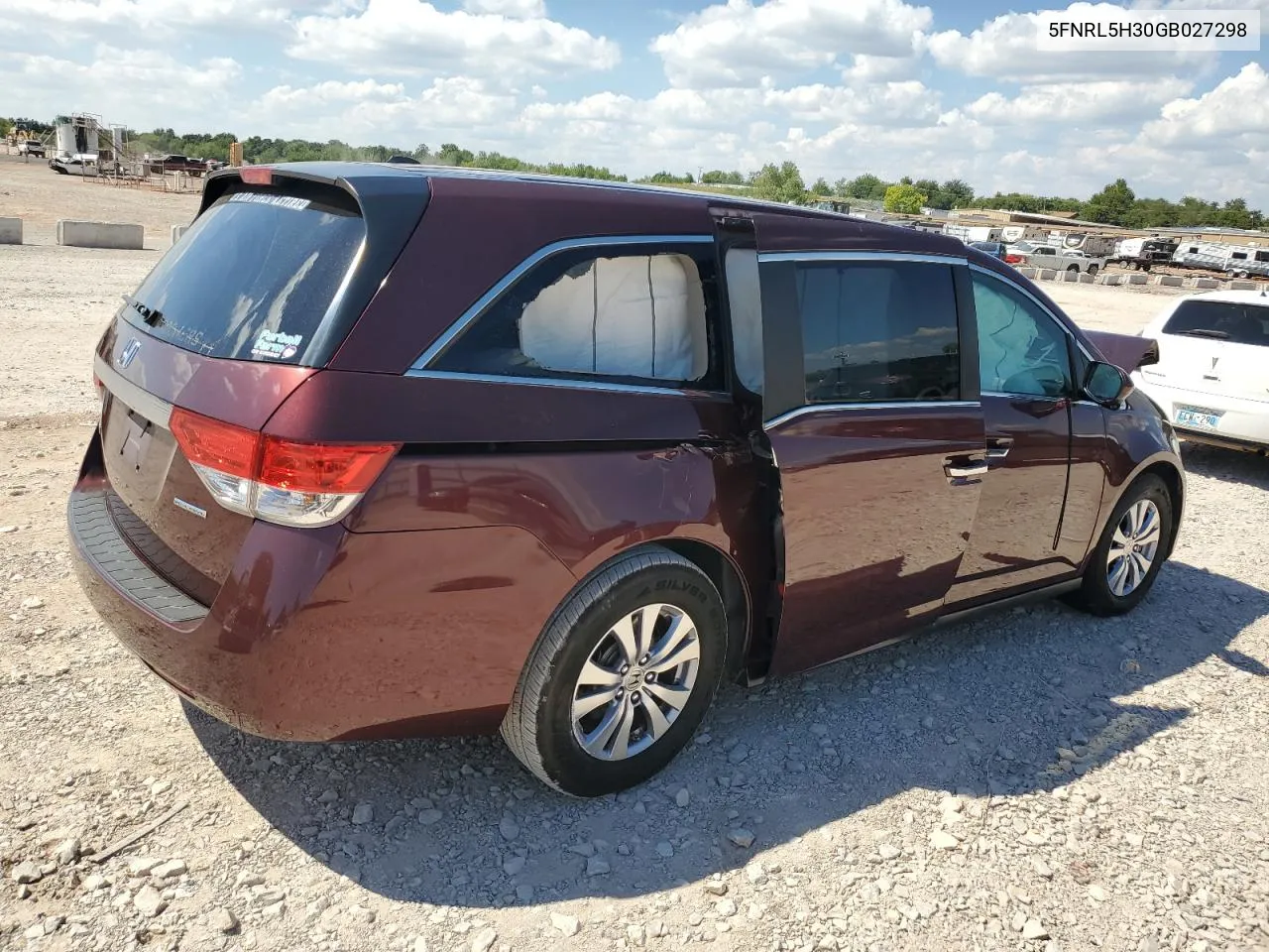 5FNRL5H30GB027298 2016 Honda Odyssey Se