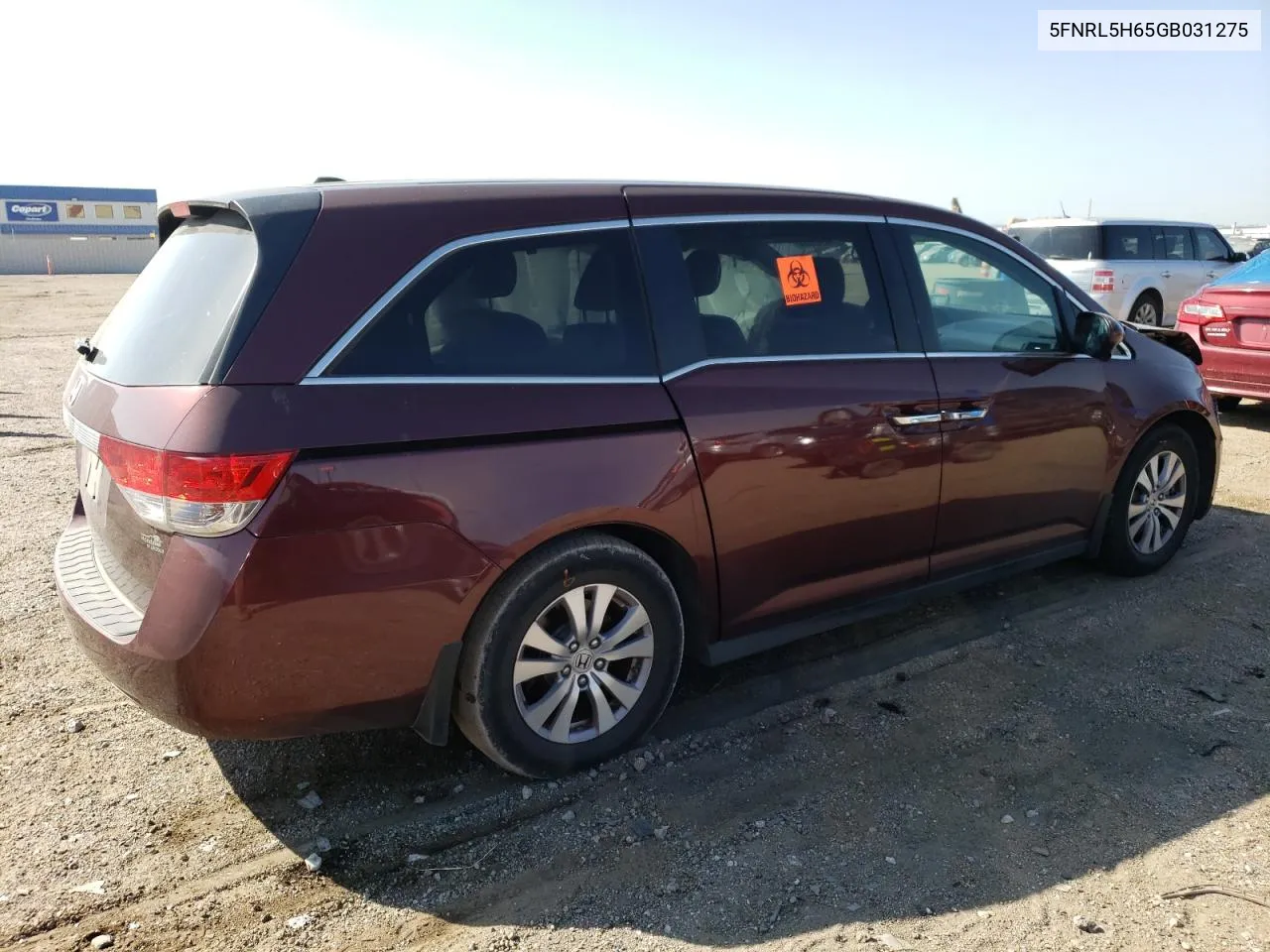 2016 Honda Odyssey Exl VIN: 5FNRL5H65GB031275 Lot: 71498964