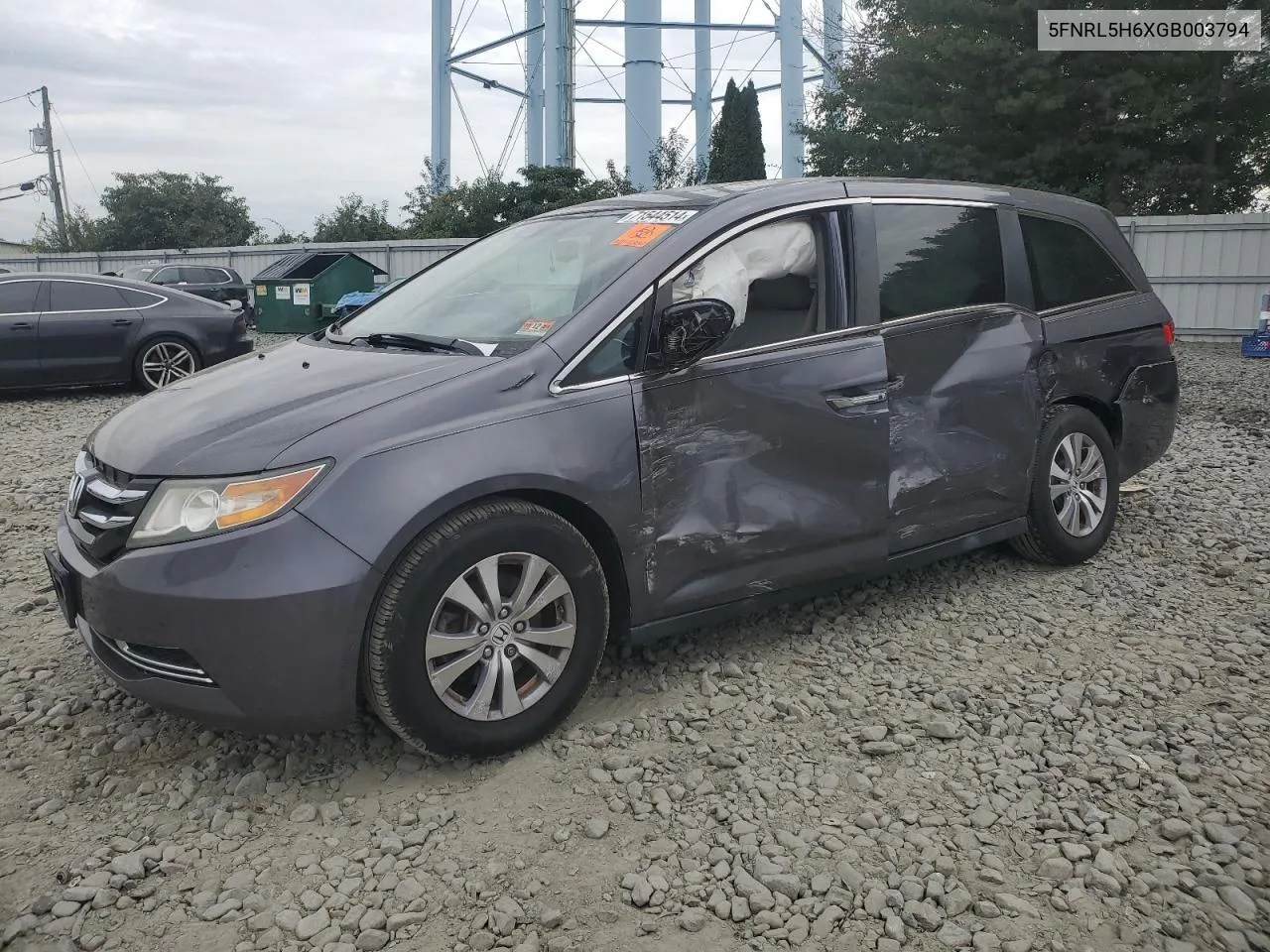 2016 Honda Odyssey Exl VIN: 5FNRL5H6XGB003794 Lot: 71544514