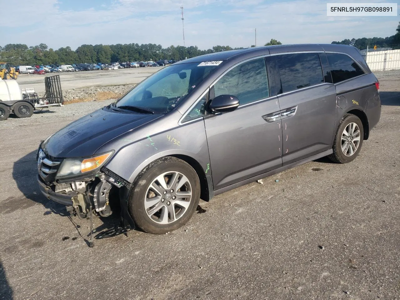 2016 Honda Odyssey Touring VIN: 5FNRL5H97GB098891 Lot: 71671434