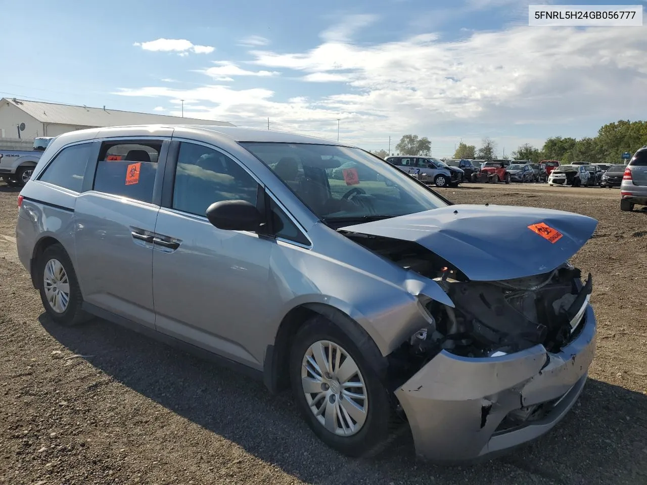 2016 Honda Odyssey Lx VIN: 5FNRL5H24GB056777 Lot: 72683254