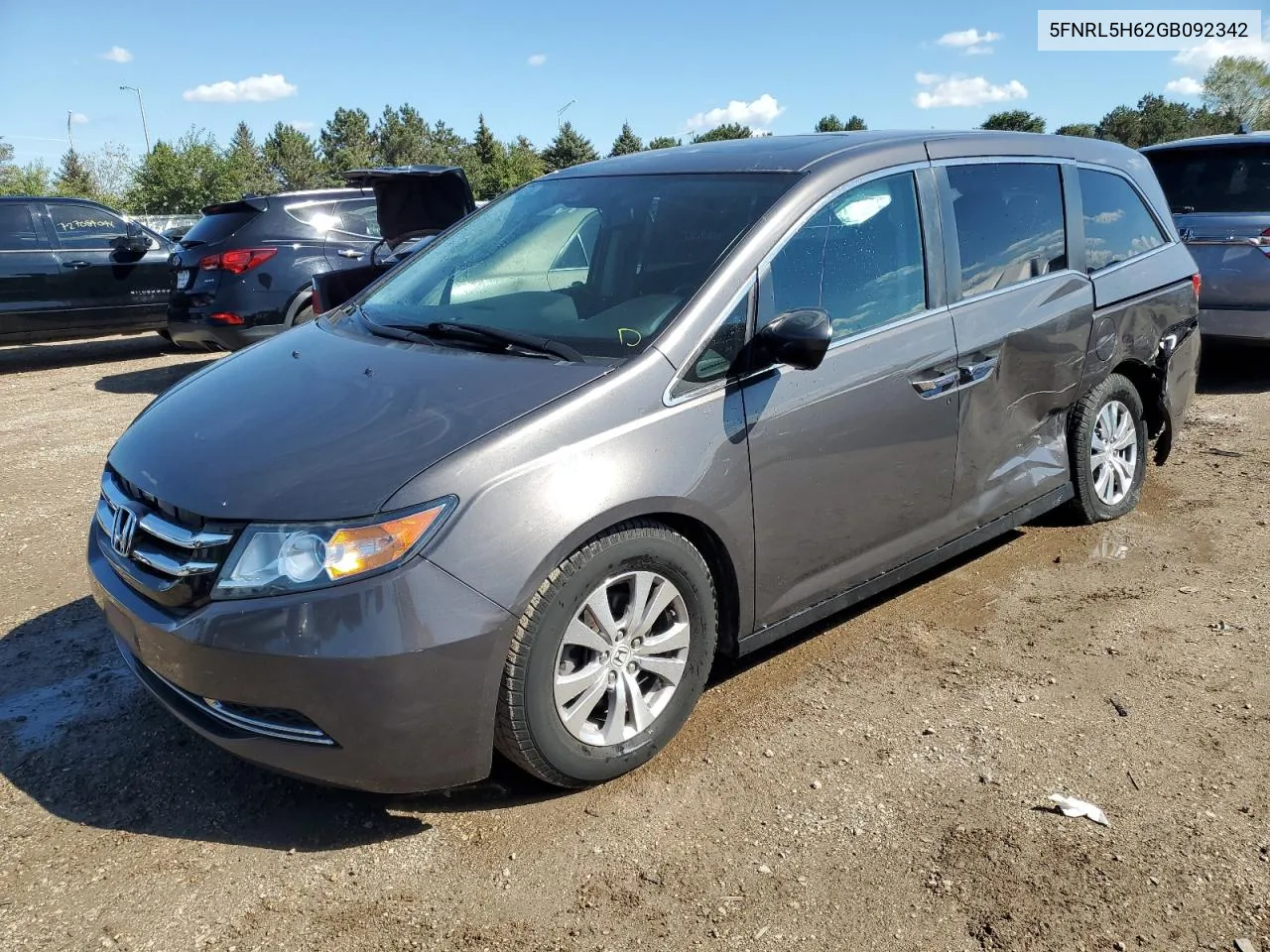 2016 Honda Odyssey Exl VIN: 5FNRL5H62GB092342 Lot: 72999614