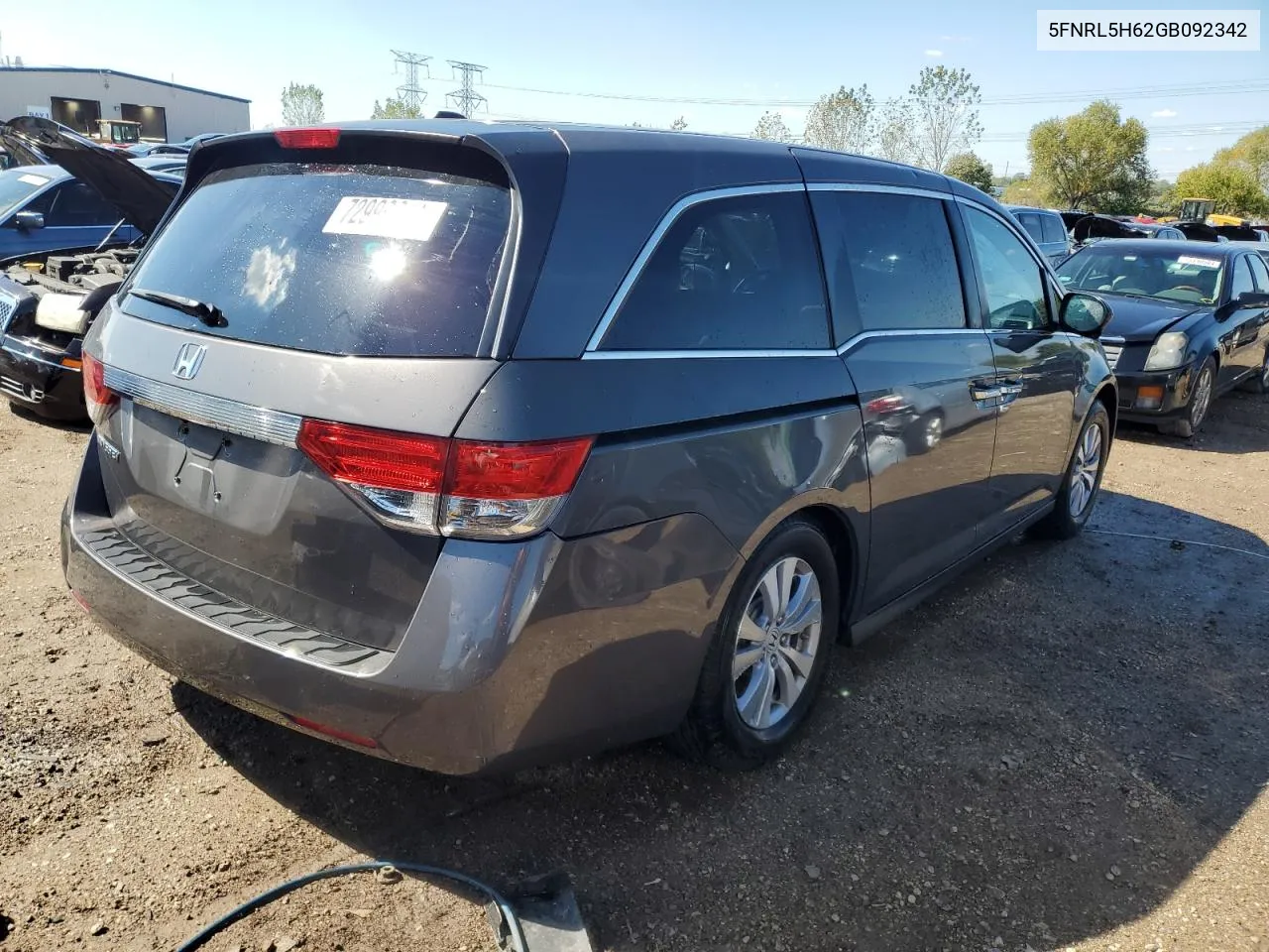 5FNRL5H62GB092342 2016 Honda Odyssey Exl