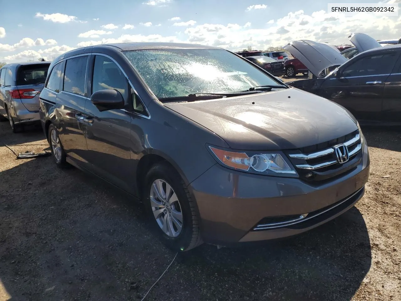 2016 Honda Odyssey Exl VIN: 5FNRL5H62GB092342 Lot: 72999614