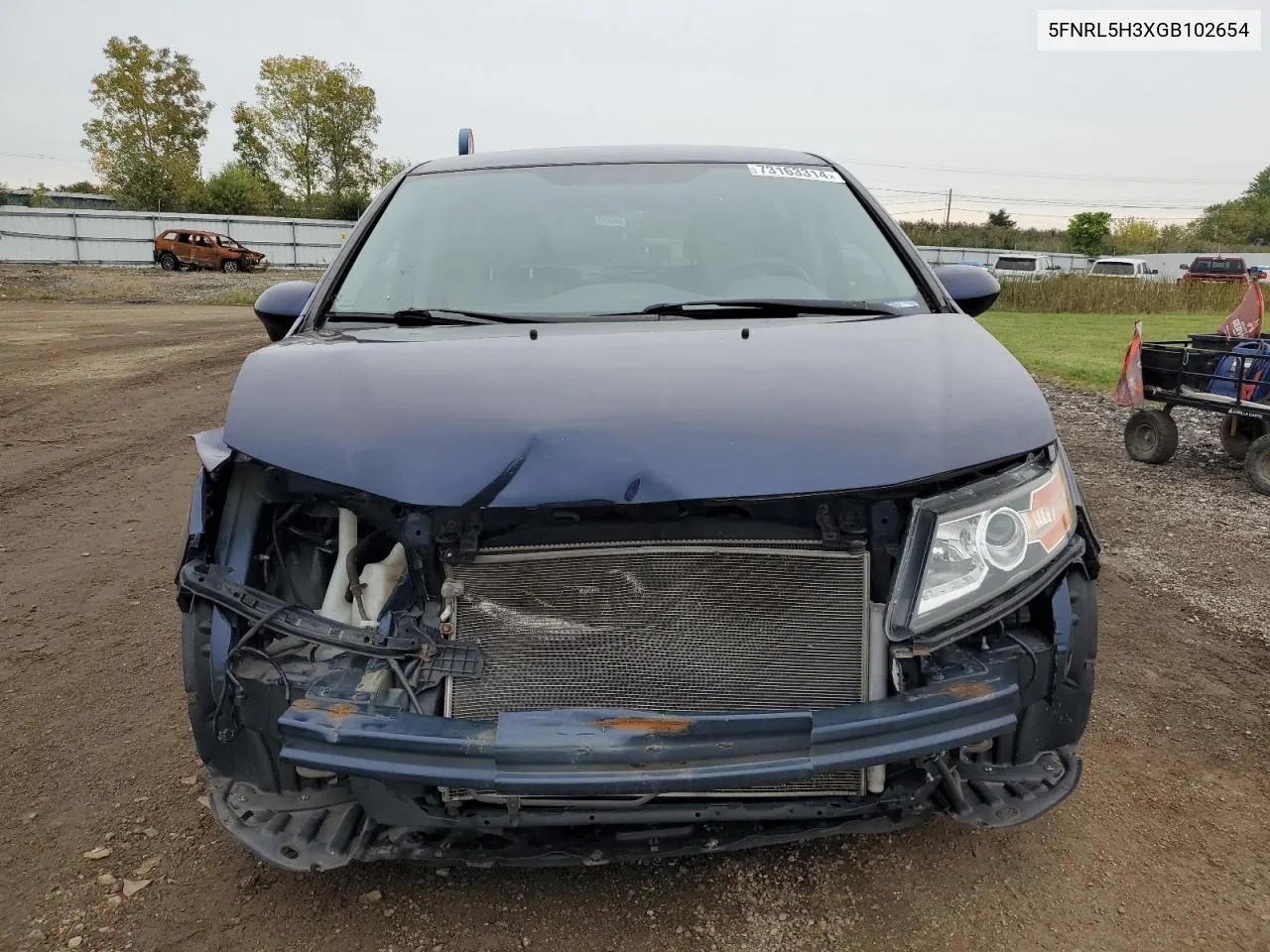 2016 Honda Odyssey Se VIN: 5FNRL5H3XGB102654 Lot: 73163314