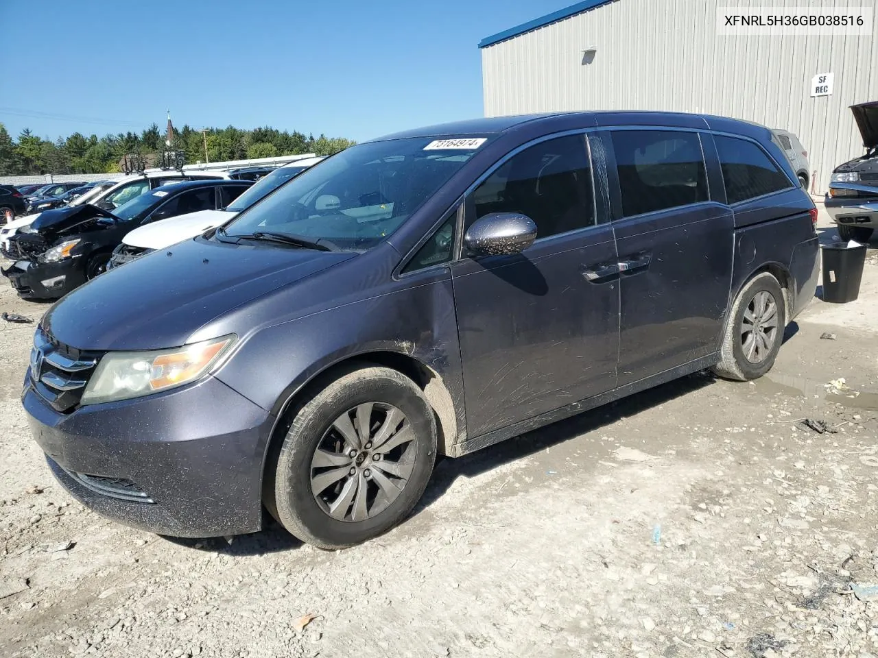 2016 Honda Odyseey VIN: XFNRL5H36GB038516 Lot: 73164974