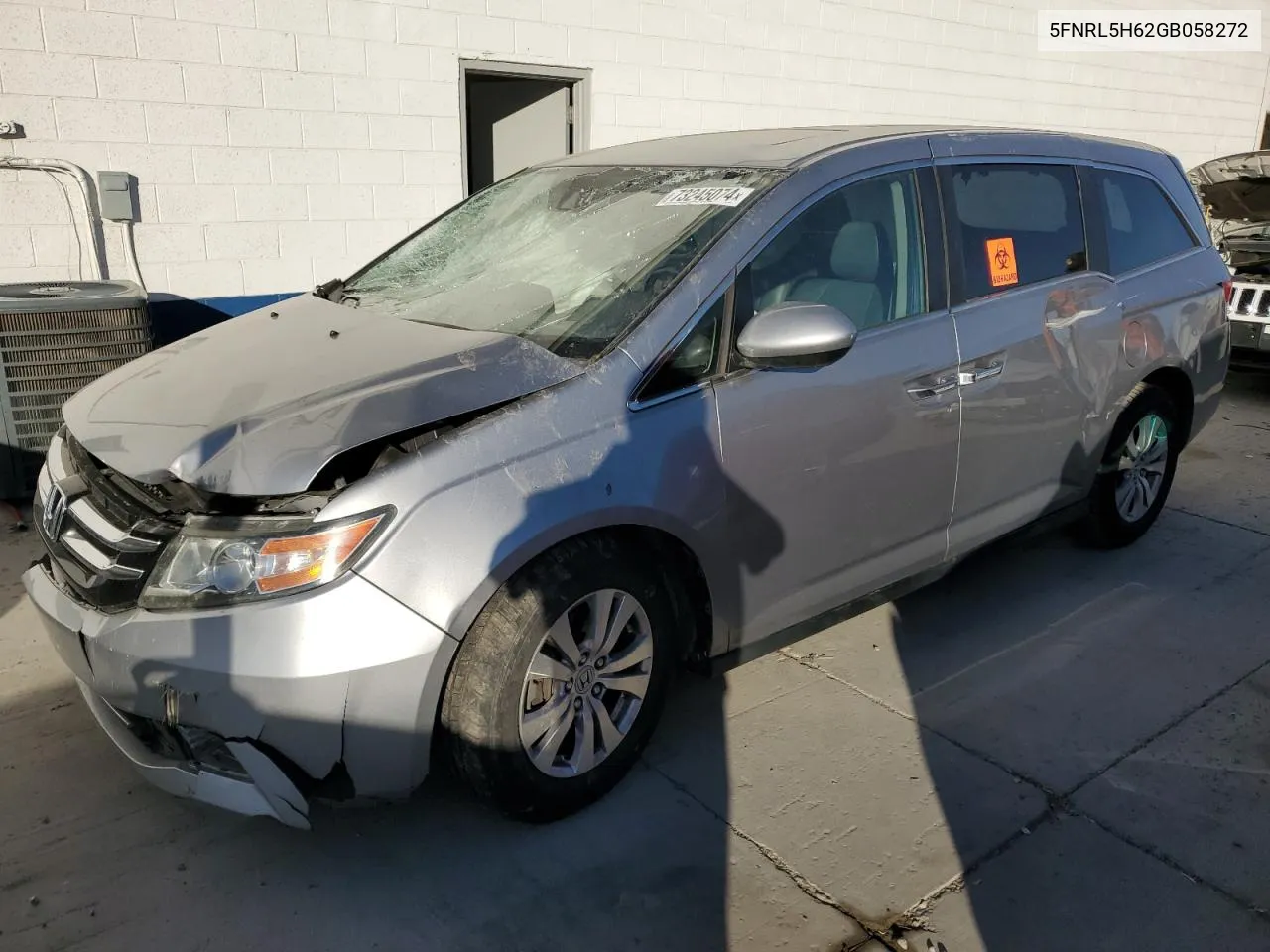 5FNRL5H62GB058272 2016 Honda Odyssey Exl