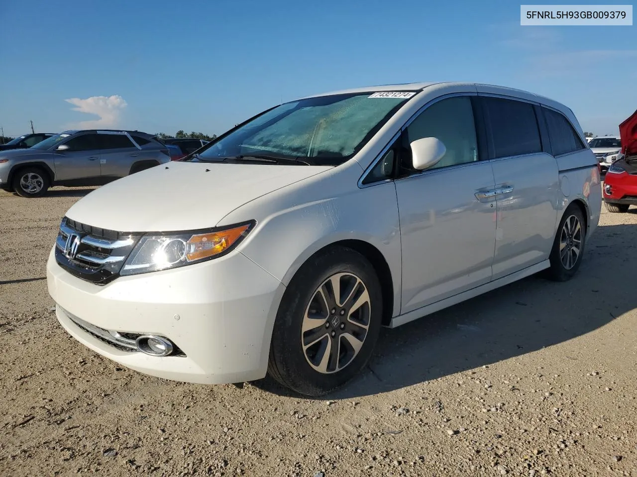 2016 Honda Odyssey Touring VIN: 5FNRL5H93GB009379 Lot: 74321274