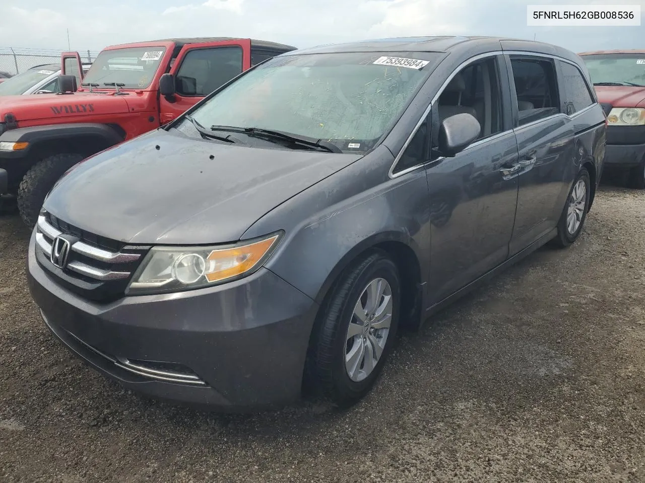 5FNRL5H62GB008536 2016 Honda Odyssey Exl