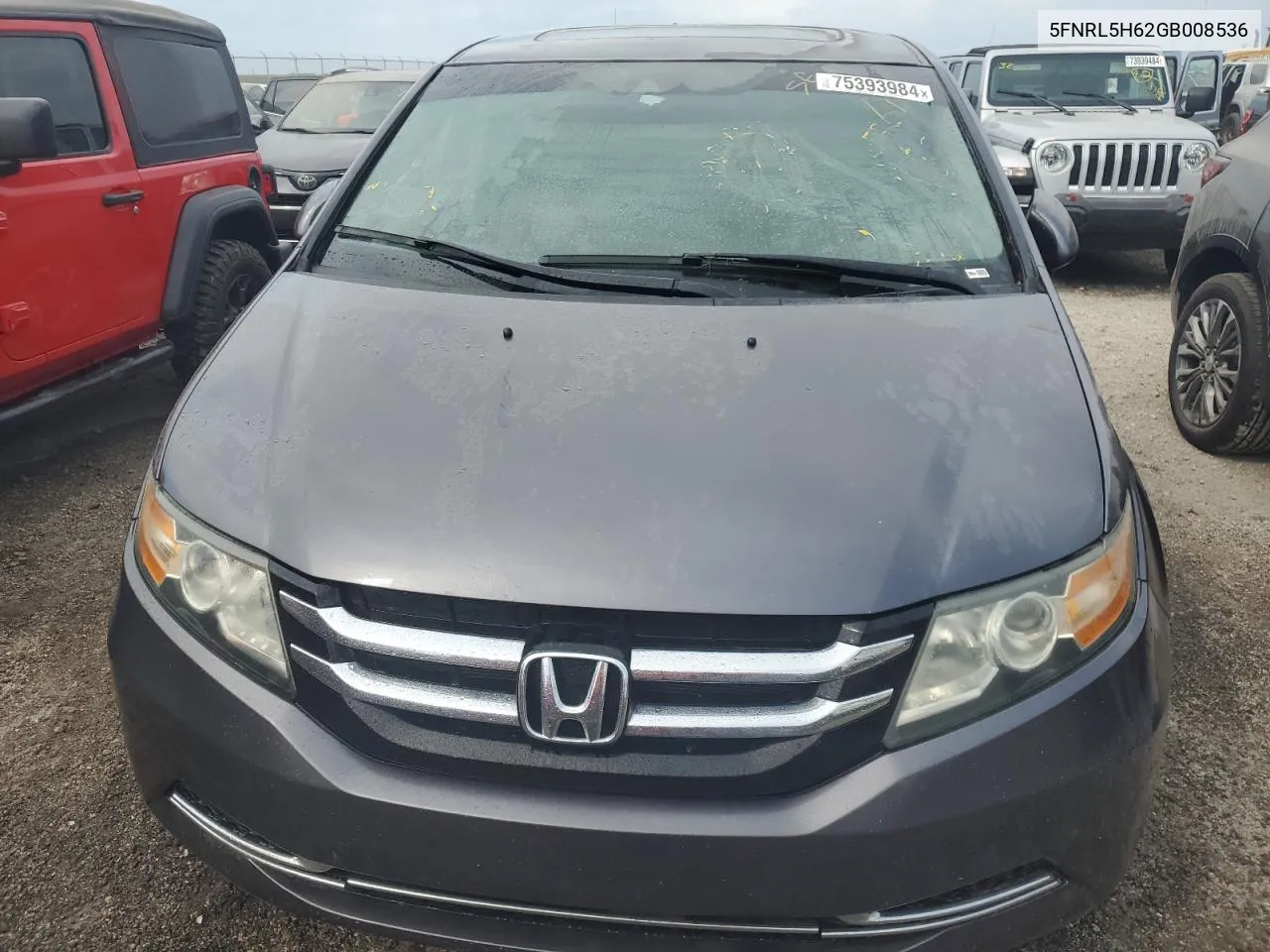 5FNRL5H62GB008536 2016 Honda Odyssey Exl