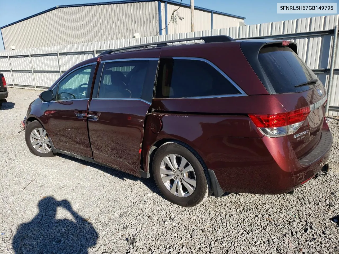 5FNRL5H67GB149795 2016 Honda Odyssey Exl