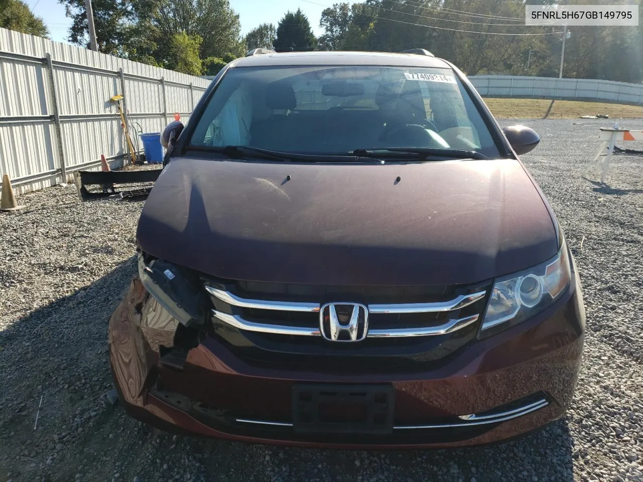 5FNRL5H67GB149795 2016 Honda Odyssey Exl