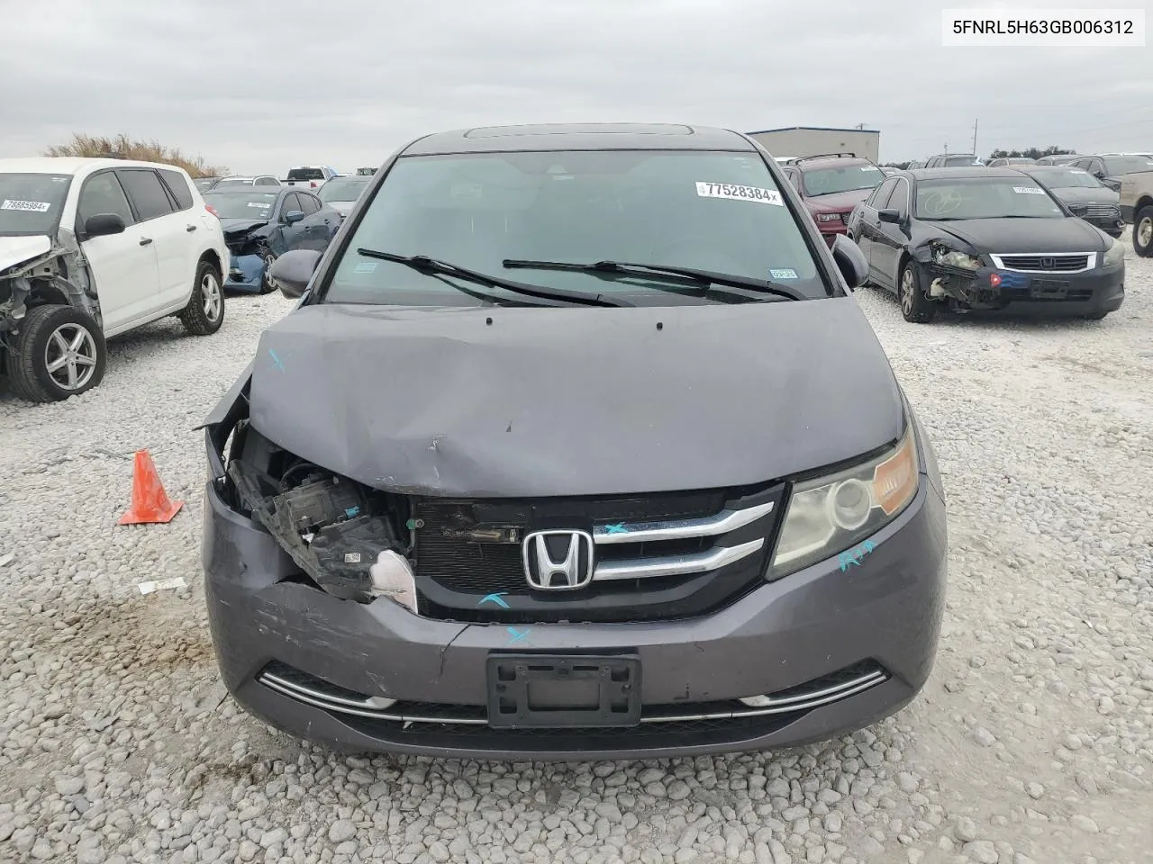 2016 Honda Odyssey Exl VIN: 5FNRL5H63GB006312 Lot: 77528384