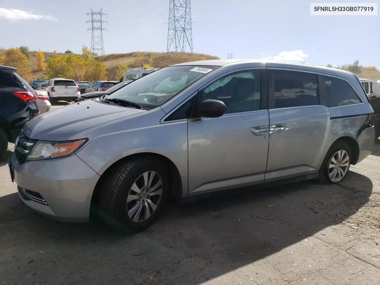 2016 Honda Odyssey Se VIN: 5FNRL5H33GB077919 Lot: 77663604