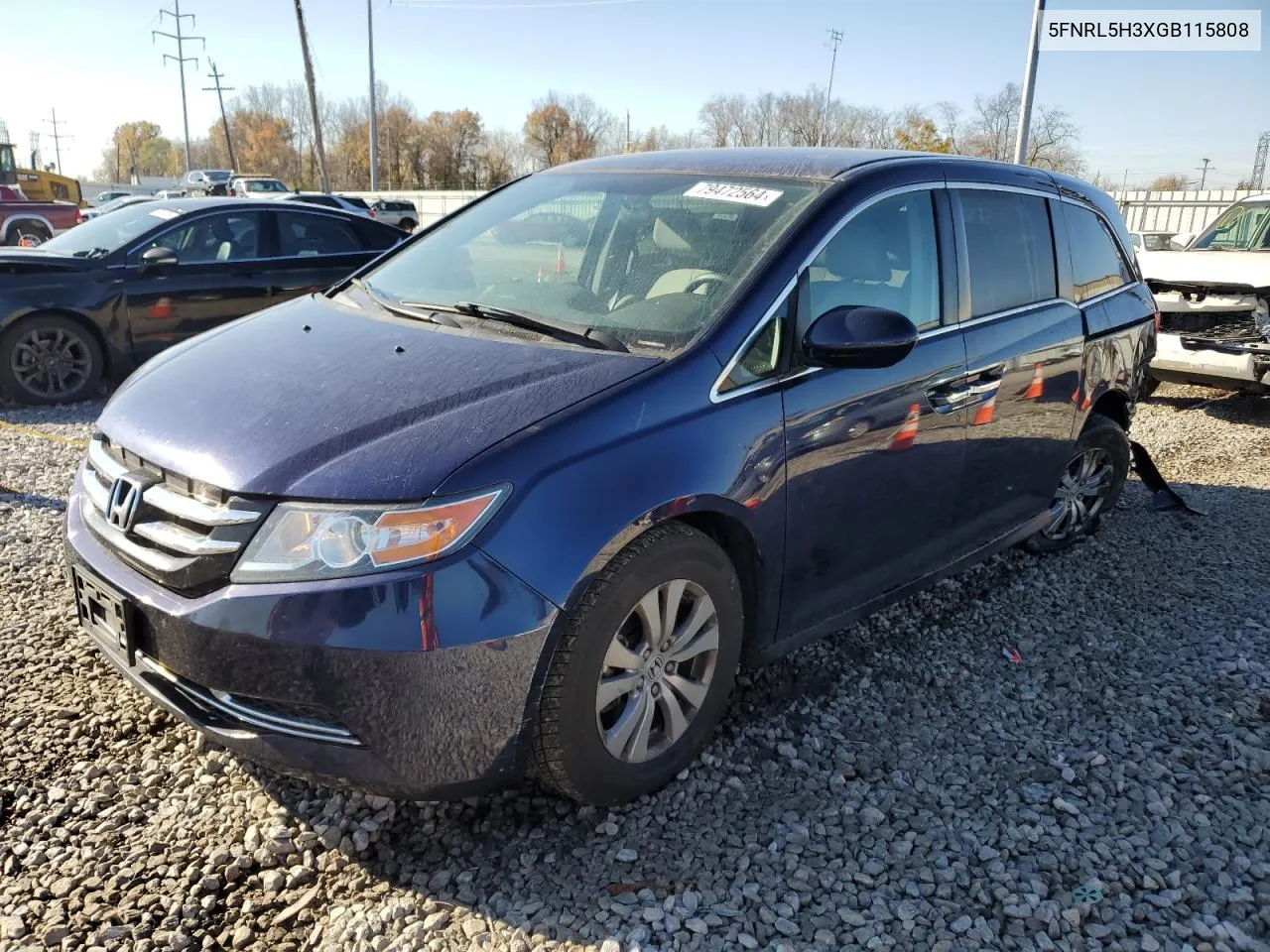 2016 Honda Odyssey Se VIN: 5FNRL5H3XGB115808 Lot: 79472564