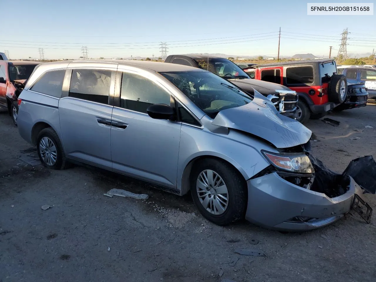 2016 Honda Odyssey Lx VIN: 5FNRL5H20GB151658 Lot: 80109234