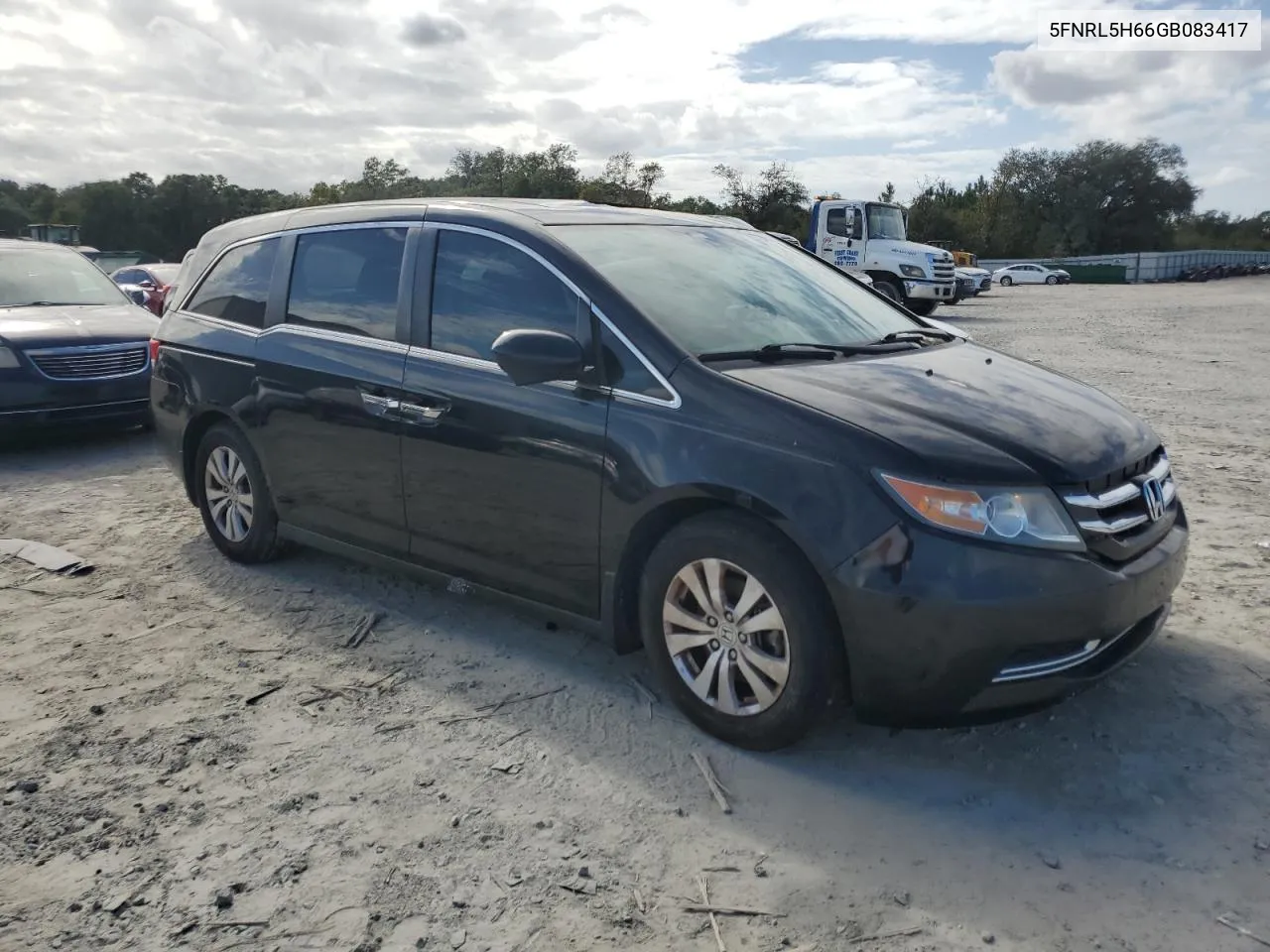 2016 Honda Odyssey Exl VIN: 5FNRL5H66GB083417 Lot: 80942174