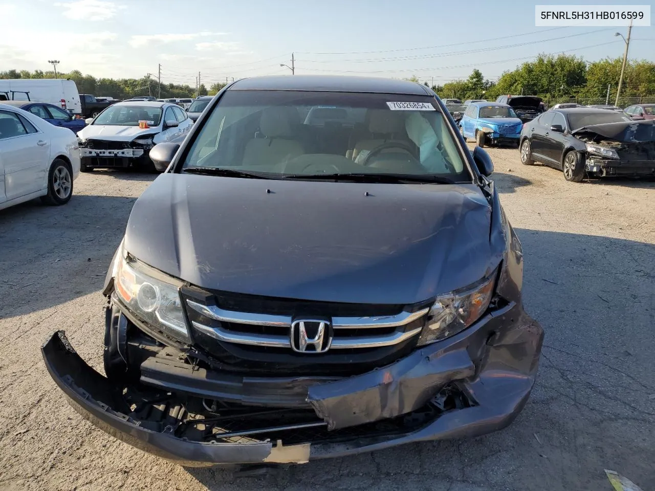 2017 Honda Odyssey Se VIN: 5FNRL5H31HB016599 Lot: 70326854