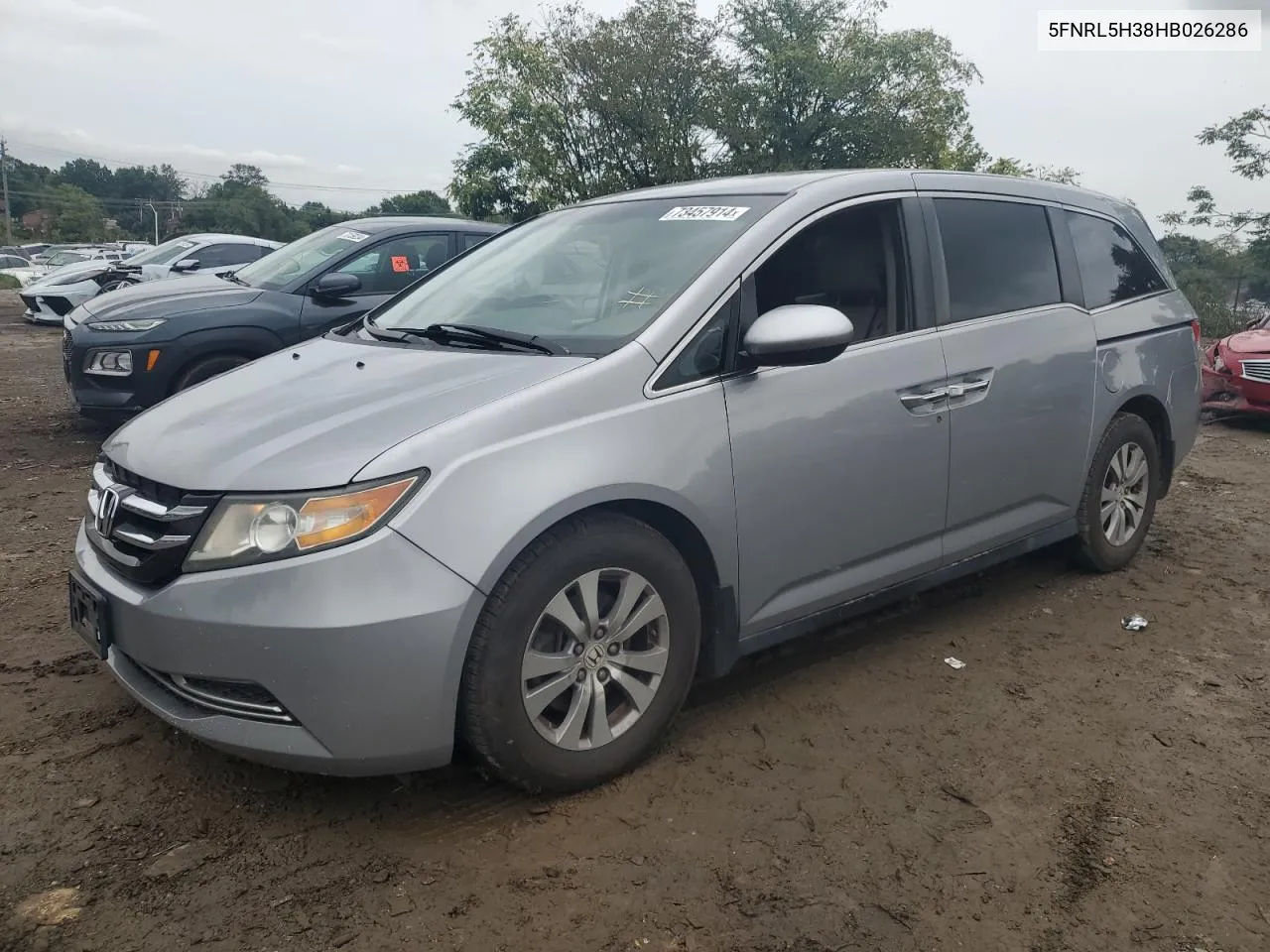 5FNRL5H38HB026286 2017 Honda Odyssey Se