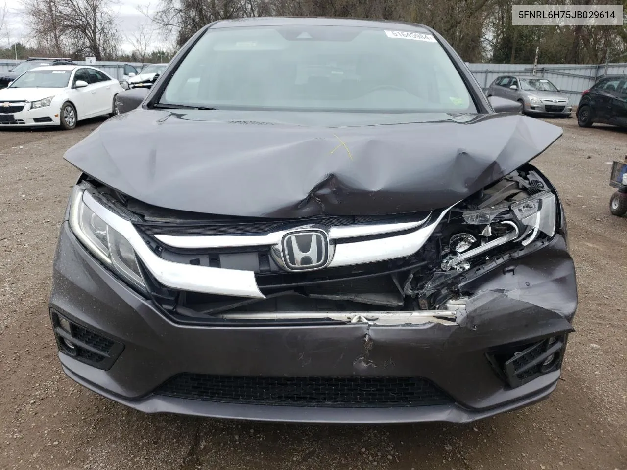 2018 Honda Odyssey Exl VIN: 5FNRL6H75JB029614 Lot: 51645984