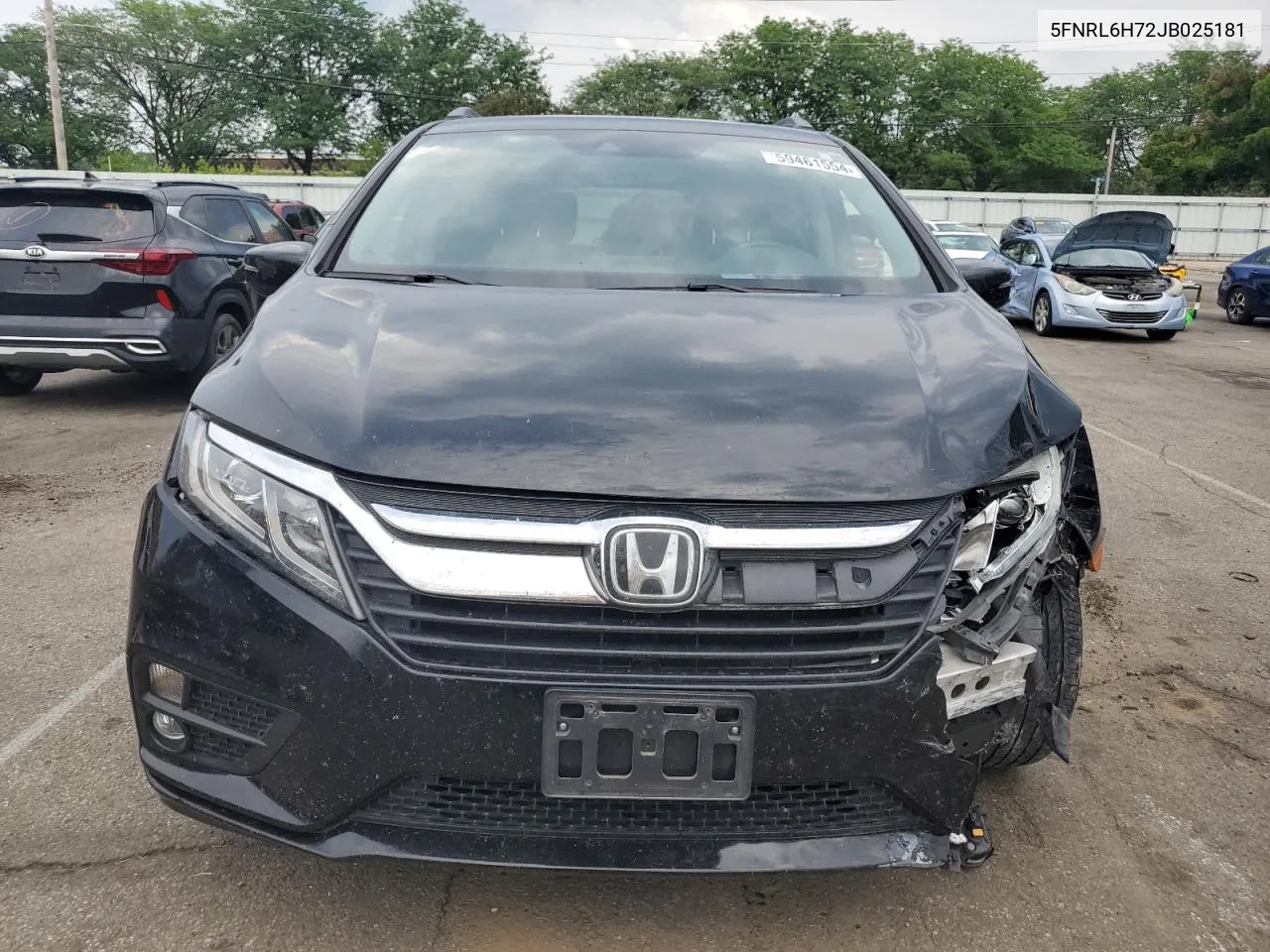 2018 Honda Odyssey Exl VIN: 5FNRL6H72JB025181 Lot: 59461554