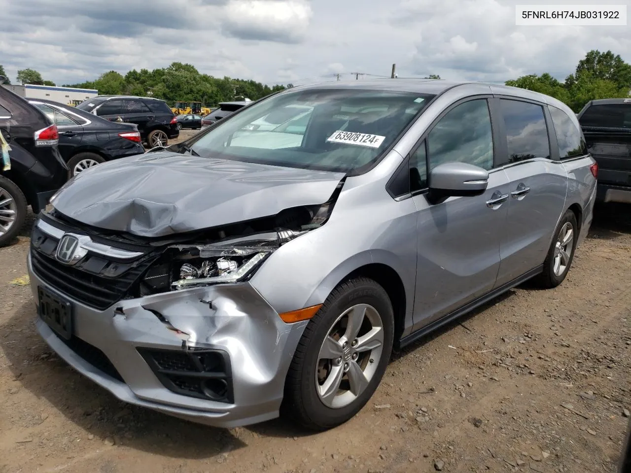 2018 Honda Odyssey Exl VIN: 5FNRL6H74JB031922 Lot: 63908124