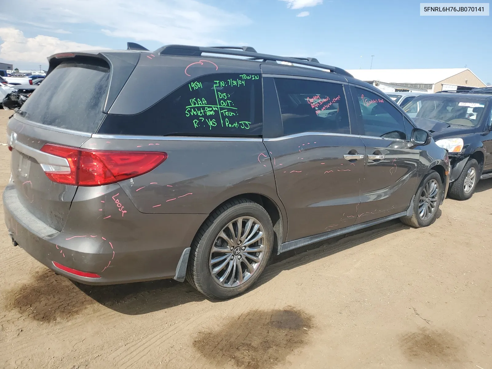 2018 Honda Odyssey Exl VIN: 5FNRL6H76JB070141 Lot: 66213354