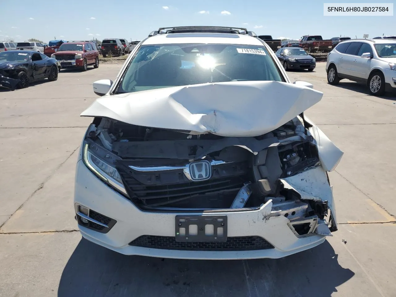 2018 Honda Odyssey Touring VIN: 5FNRL6H80JB027584 Lot: 71815394