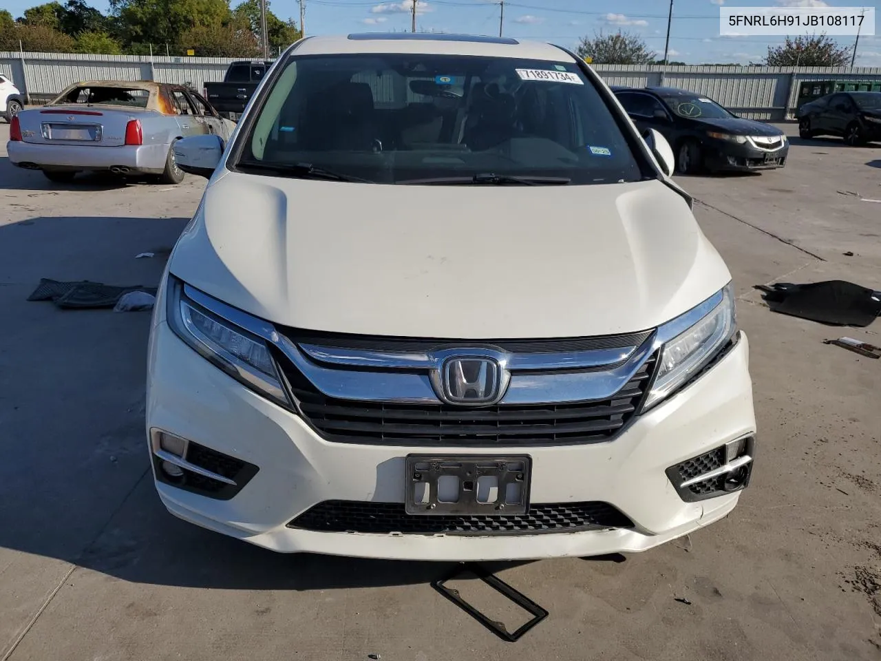 2018 Honda Odyssey Elite VIN: 5FNRL6H91JB108117 Lot: 71891734