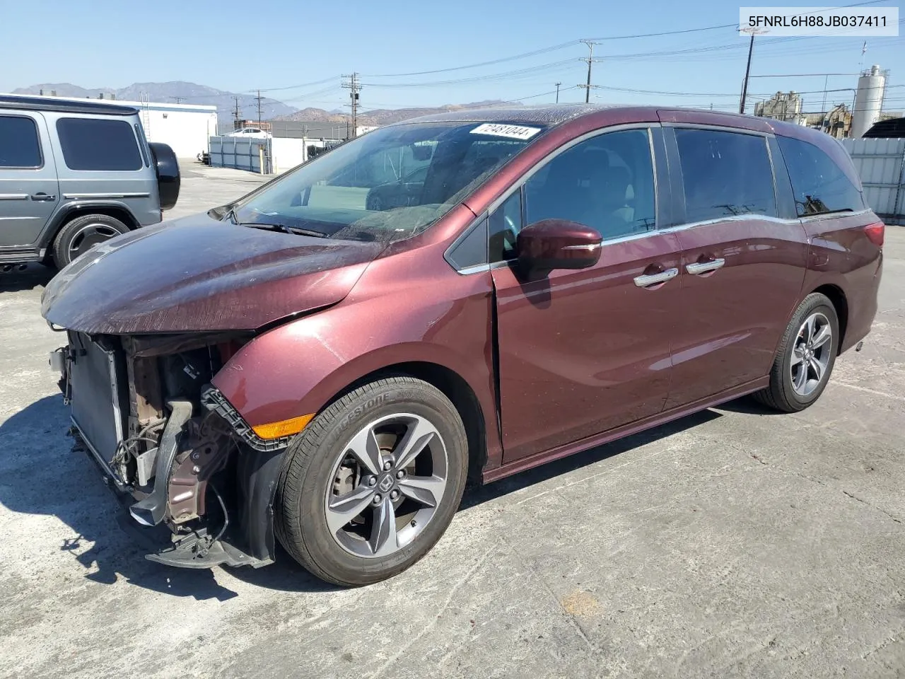 2018 Honda Odyssey Touring VIN: 5FNRL6H88JB037411 Lot: 72481044