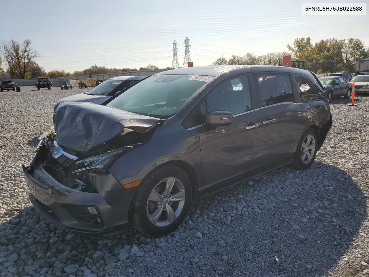 2018 Honda Odyssey Exl VIN: 5FNRL6H76JB022588 Lot: 76449414