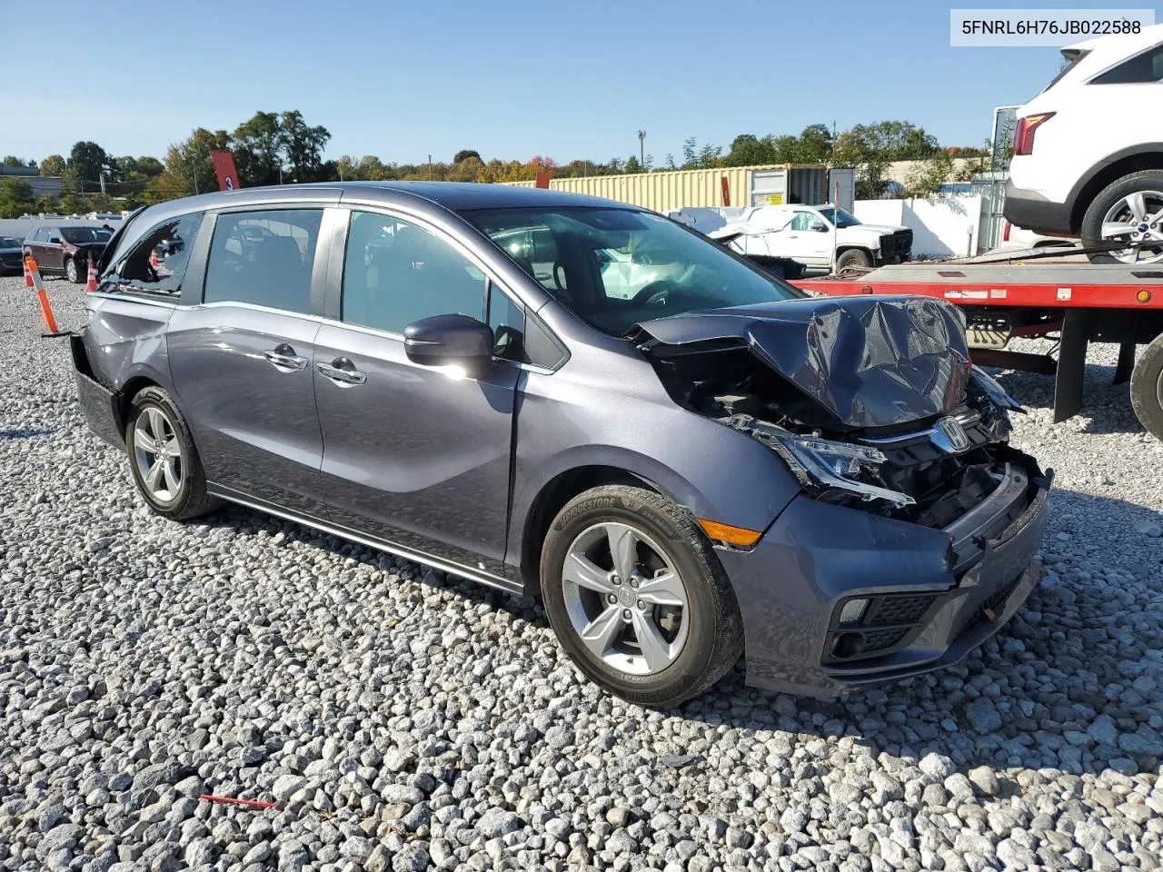 2018 Honda Odyssey Exl VIN: 5FNRL6H76JB022588 Lot: 76449414