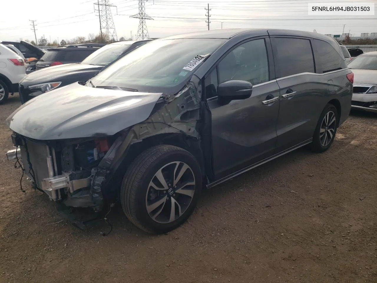 2018 Honda Odyssey Elite VIN: 5FNRL6H94JB031503 Lot: 78049234