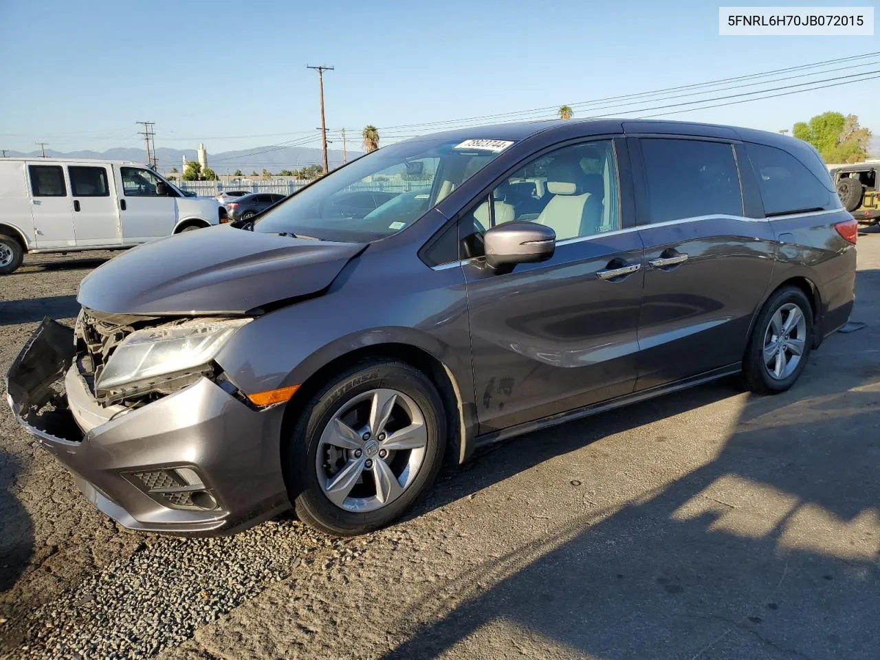 2018 Honda Odyssey Exl VIN: 5FNRL6H70JB072015 Lot: 78923744