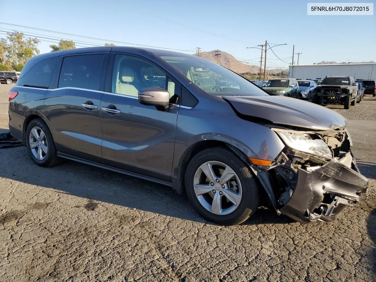 2018 Honda Odyssey Exl VIN: 5FNRL6H70JB072015 Lot: 78923744