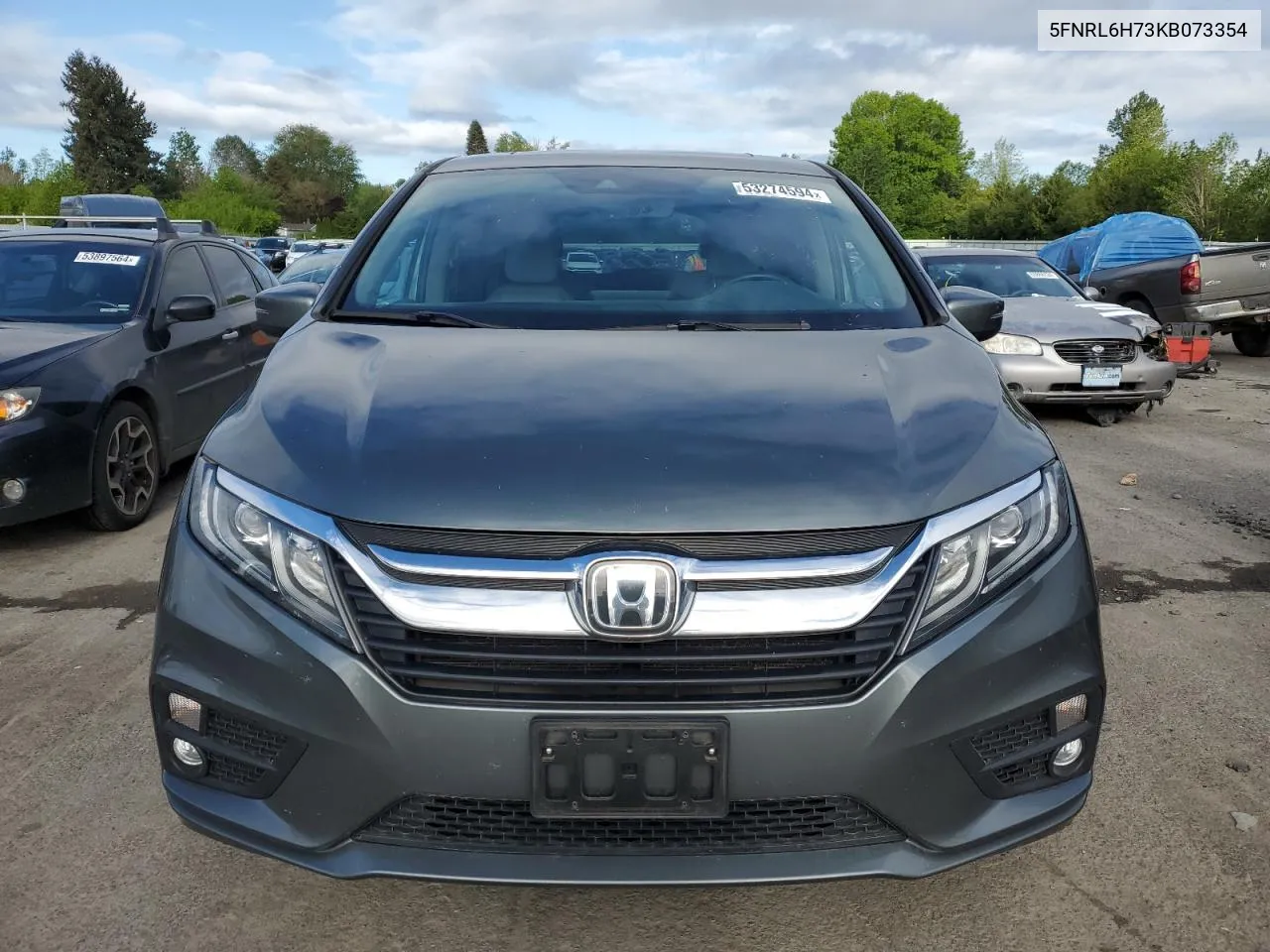 2019 Honda Odyssey Exl VIN: 5FNRL6H73KB073354 Lot: 53274594