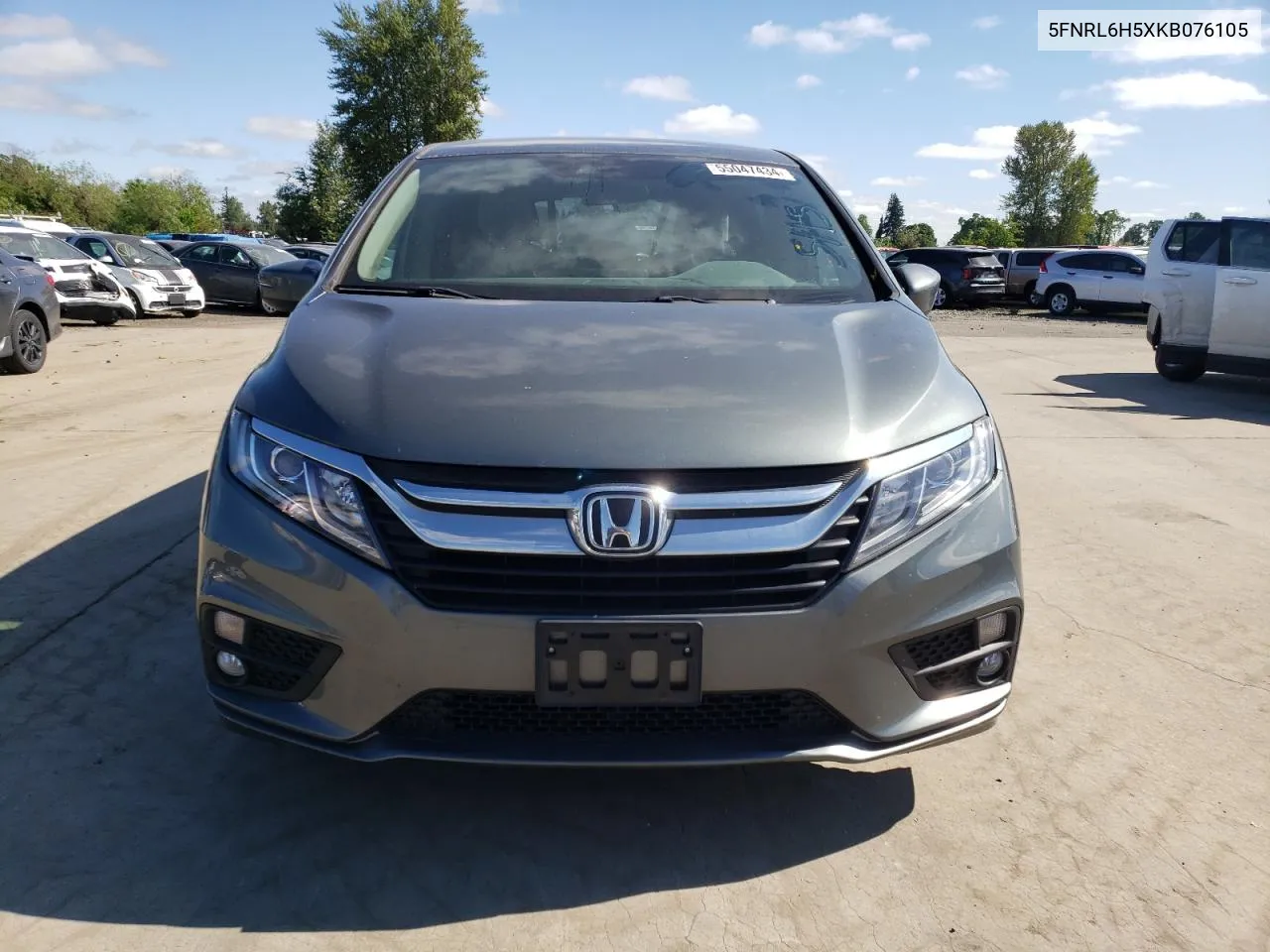 2019 Honda Odyssey Ex VIN: 5FNRL6H5XKB076105 Lot: 55047434