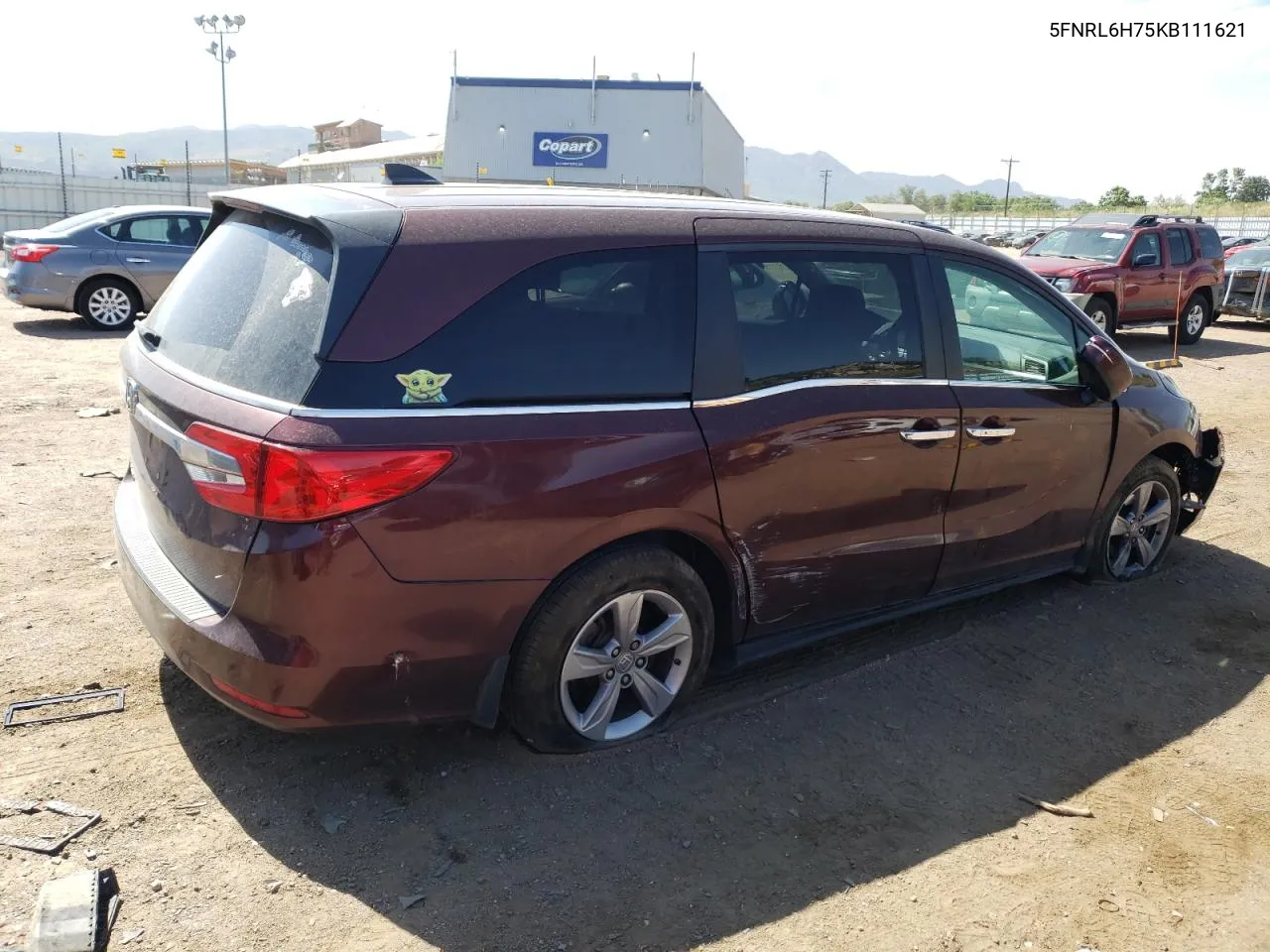 2019 Honda Odyssey Exl VIN: 5FNRL6H75KB111621 Lot: 59061464