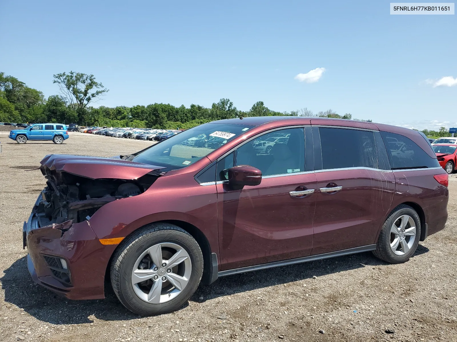 2019 Honda Odyssey Exl VIN: 5FNRL6H77KB011651 Lot: 64769974