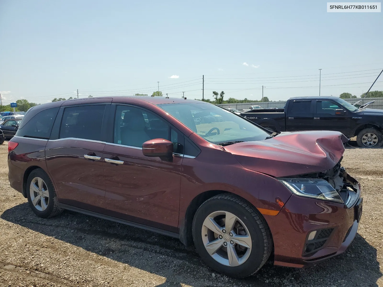 2019 Honda Odyssey Exl VIN: 5FNRL6H77KB011651 Lot: 64769974