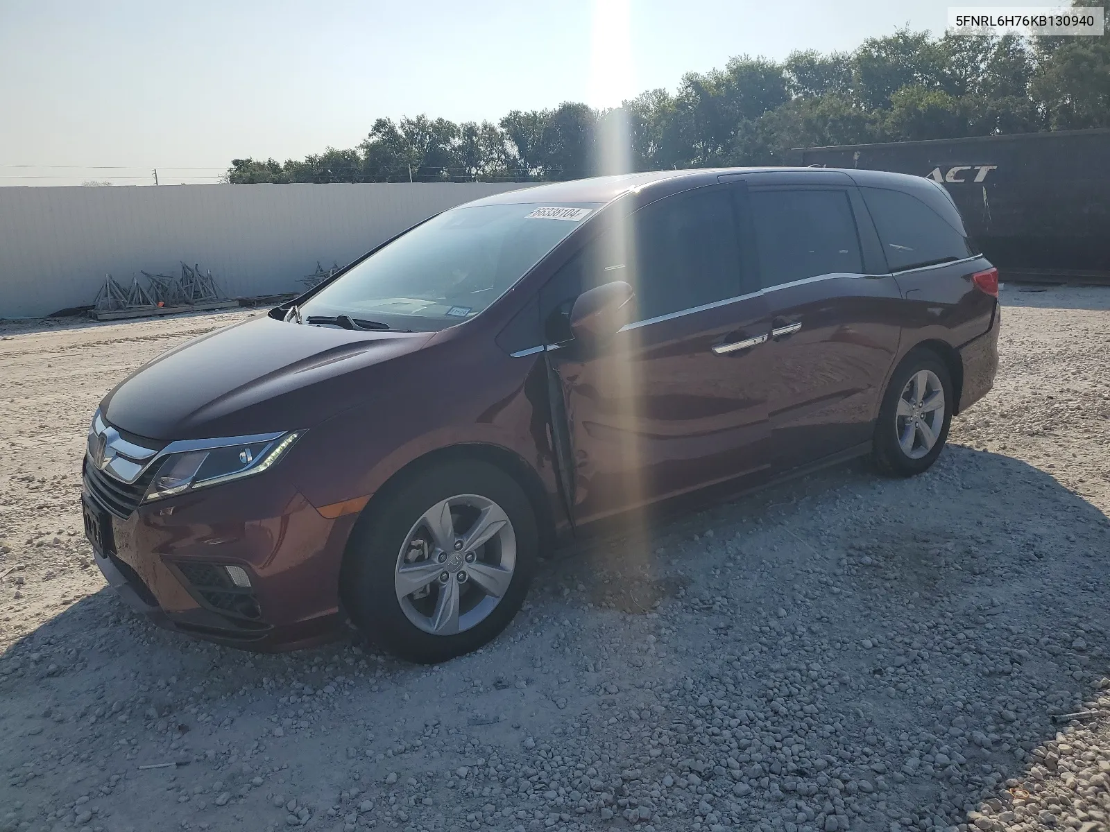 2019 Honda Odyssey Exl VIN: 5FNRL6H76KB130940 Lot: 66338104