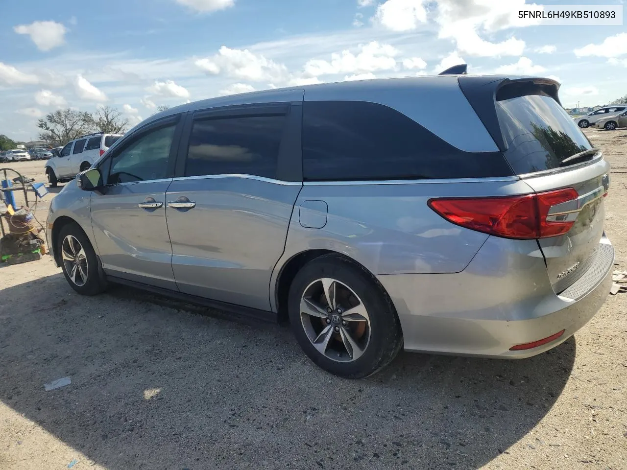 2019 Honda Odyssey Ex VIN: 5FNRL6H49KB510893 Lot: 69044764